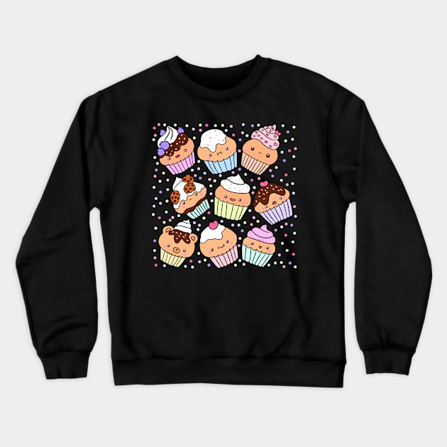 Cute cupcake illustration Crewneck Sweatshirt by Yarafantasyart